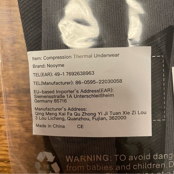 COPY - NWT NOOYME Compression Thermal Underwear for Women - Gray/Black - Picture 6 of 16